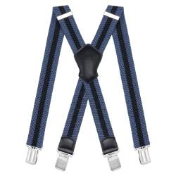 Dresime Hosenträger für Herren mit 4 starken Clips 4cm breit, X Form elastisch einstellbar Länge für Männer und Damen Overalls Jeans, Arbeitshosen, Jumpsuits, Motorradhosen, etc. von Dresime