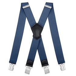 Dresime Hosenträger für Herren mit 4 starken Clips 4cm breit, X Form elastisch einstellbar Länge für Männer und Damen Overalls Jeans, Arbeitshosen, Jumpsuits, Motorradhosen, etc. von Dresime