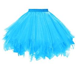 Dressever Damen Tüllrock 50er Rockabilly Petticoat Retro Tutu Ballet Cosplay Prom Abendkleider Anlass Blau X-Large von Dressever