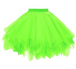 Dressever Damen Tüllrock 50er Rockabilly Petticoat Retro Tutu Ballet Cosplay Prom Abendkleider Anlass Hellgrün X-Large von Dressever