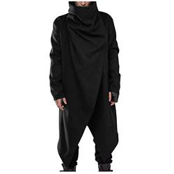 Umhang mit Kapuze Herren Mittelalter Kleidung Mantel Gotik Ritter Cape Hoodie Herren Lang Mit Kapuze Robe Kostüme Strickjacke Bluse Tops Unisex Cosplay Party, Abschlussball Schwarz Blau Grün M-4XL von Dressin