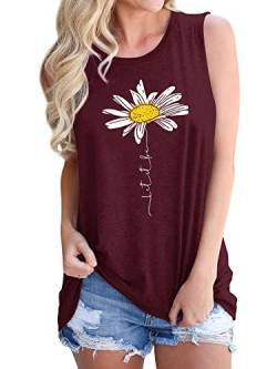 Dresswel Damen Let It Be T Shirt Gänseblümchen Grafik Druck T-Shirt Kurzarm Rundhalsausschnitt Tee Shirts Oberteile Sommer Tops von Dresswel