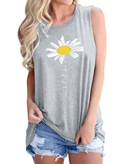 Dresswel Damen Let It Be T Shirt Gänseblümchen Grafik Druck T-Shirt Kurzarm Rundhalsausschnitt Tee Shirts Oberteile Sommer Tops von Dresswel