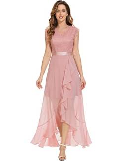 Dressystar Damen Elegant Abendkleider Hochzeit Brautjungfer Vokuhila Kleider Maxilang Prom Dress Partykleid Blush S von Dressystar