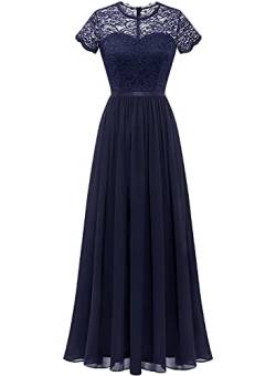 Dressystar Damen Maxikleid Abendkleider Elegante Hochzeit Brautjungfer Festlich Partykleid Marineblau L von Dressystar