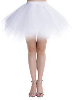 Dressystar LXQC Petticoats Minirock Kurz Unterrock Tutu Unregelmäßig Tüll Damen Mädchen Ballettrock Multi-Schichten Beige XL von Dressystar