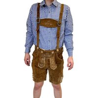 Dretaild Trachtenlederhose Herren Lederhose Tracht Kurz mit Hosenträgern von Dretaild