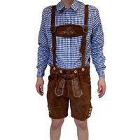 Dretaild Trachtenlederhose Herren Lederhose Tracht Kurz mit Hosenträgern von Dretaild