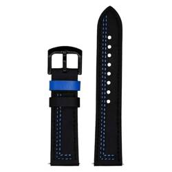 DriftElement Leder Armband | 22mm Leder Armband Schwarz Blau | Standardgröße, die an fast jedes Handgelenk passt von DriftElement