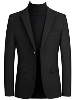 Drkobr Herren Dünne Tweed Blazer Zwei Knöpfe Smoking Anzug Jacke für Hochzeit Abschlussball von Drkobr