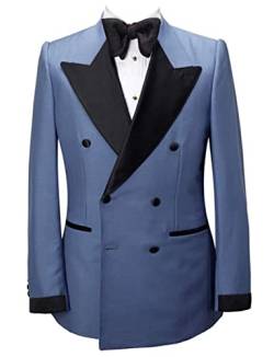 Drkobr Herren Peak Revers Smoking Jacke Zweireiher Blazer Hochzeit Abschlussball Anzug Mantel von Drkobr