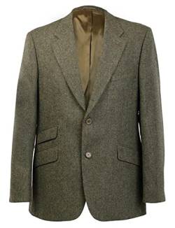 Drkobr Herren Tweed Blazer Zwei Knöpfe Smoking Jacke Reise Anzug Mantel für Weihnachten Party von Drkobr