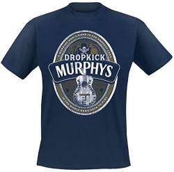 Dropkick Murphys Beer Label Männer T-Shirt Navy L 100% Baumwolle Band-Merch, Bands von Dropkick Murphys