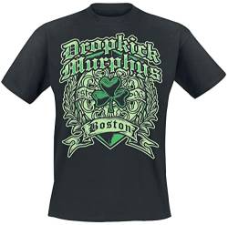 Dropkick Murphys Boston Irish Heart Männer T-Shirt schwarz XXL 100% Baumwolle Band-Merch, Bands von Dropkick Murphys