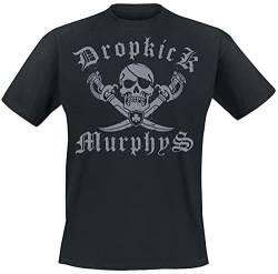 Dropkick Murphys Jolly Roger Männer T-Shirt schwarz XL 100% Baumwolle Band-Merch, Bands von Dropkick Murphys