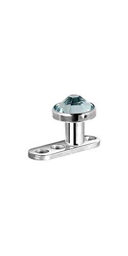 Micro Dermal Anchor Surface Piercing G23 Kristal Stein 4mm - Aqua von Drops