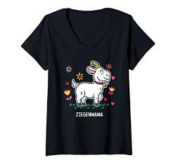 Damen Ziegenmama - Ziege lustig und süss Ziegen Flüsterer Geschenk T-Shirt mit V-Ausschnitt von Drunken Royals