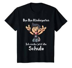 Kinder Bye Bye Kindergarten Einschulung Junge Schulanfang Schulkind T-Shirt von Drunken Royals