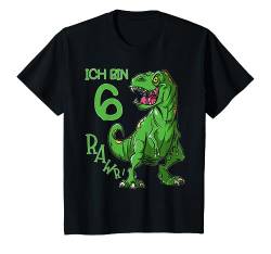 Kinder Ich bin 6 - cooles Jungen Dino T-Rex Dinosaurier T-Shirt von Drunken Royals