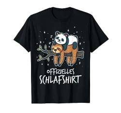 Offizielles Schlafshirt Faultier Panda Schlafanzug Nachthemd T-Shirt von Drunken Royals