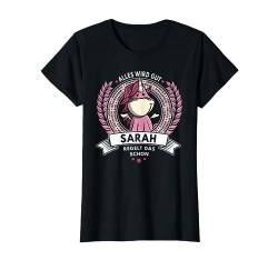 Sarah - Name Vorname Geschenk Einhorn Spruch Geburtstag T-Shirt von Drunken Royals