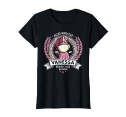 Vanessa - Name Vorname Geschenk Einhorn Spruch Geburtstag T-Shirt von Drunken Royals