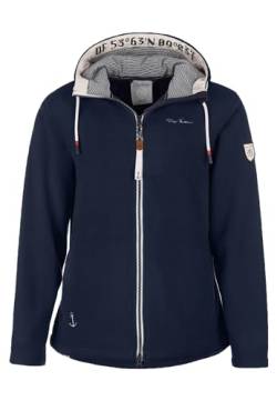 Dry Fashion Damen Fleecejacke Norden mit Kapuze - Windabweisende Jacke mit taillierten Schnitt in Navy Größe 40 von Dry Fashion