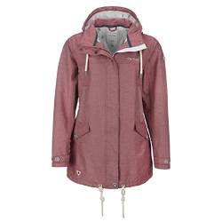 Dry Fashion Damen Funktionsmantel Bansin - Regen-Mantel Funktionsjacke Regenjacke wasserdicht winddicht in Dunkle Beere Melange Größe 44 von Dry Fashion