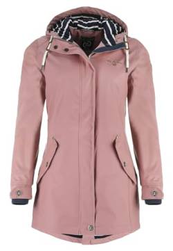 Dry Fashion Damen Regenmantel Kiel - Frauen Regenjacke Damen Jacke mit verstellbarer Kapuze Lang Winddicht Wasserdicht in Alt-Rosa Größe 44 von Dry Fashion