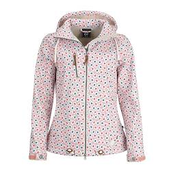 Dry Fashion Damen Softshell Jacke Wismar mit Blumen All Over Print - Frauen Jacke Outdoorjacke Atmungsaktiv Kapuze Wind- und Wasserabweisend in Alt-Rosa Größe 38 von Dry Fashion