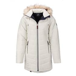 Dry Fashion Damen Steppmantel Wintermantel Göteborg - Winterjacke Steppjacke Winter Mantel für Frauen Atmungsaktiv Gefüttert in Beige Größe 42 von Dry Fashion