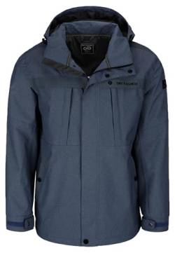 Dry Fashion Herren Funktionsjacke Emden Meliert - Outdoor-Jacke Wasserdicht mit Innenfutter und abnehmbarer Kapuze in Navy Melange Größe 5XL von Dry Fashion