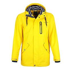 Dry Fashion Herren PU-Parka Lübeck - Regenjacke Herren Wasserdicht Winddicht Reißverschluss Outdoor Jacke Männer in Gelb Größe 5XL von Dry Fashion