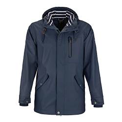 Dry Fashion Herren PU-Parka Lübeck - Regenjacke Herren Wasserdicht Winddicht Reißverschluss Outdoor Jacke Männer in Navy Größe M von Dry Fashion