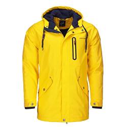 Dry Fashion Herren Regenjacke Bergen - Herrenjacke Regenmantel Männer Jacke Gefüttert Winddicht Wasserdicht in Gelb Größe M von Dry Fashion