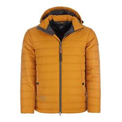 Dry Fashion Herren Steppjacke Stade - Jacke gesteppt mit verstellbarer und abnehmbarer Kapuze in Curry Größe L von Dry Fashion