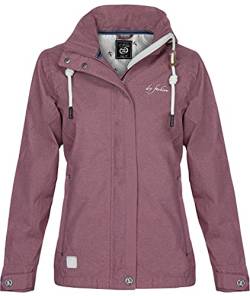 DryFashion Damen Funktionsjacke Greetsiel - Outdoor Jacke Damen Reißverschluss Jacke Atmungsaktiv Winddicht Wasserdicht in Beere-Melange Größe 40 von DryFashion