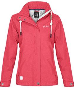 DryFashion Damen Funktionsjacke Greetsiel - Outdoor Jacke Damen Reißverschluss Jacke Atmungsaktiv Winddicht Wasserdicht in Rot-Melange Größe 38 von DryFashion