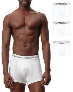 Drykorn Corbin Boxershorts Herren Baumwolle 3er-Pack | Bequeme Passform Gr. S-XL | Weich & Strapazierfähig | Unterhosen Männer mit Gummibund | Weiß von Drykorn