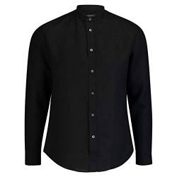 Drykorn Stehkragenhemd 'TAROK' aus Leinen schwarz (1000 schwarz) L von Drykorn