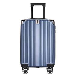 DsLkjh Reisekoffer Aluminiumrahmen-Koffer, Damen-Trolley, Boarding-Koffer, Licht-Sound-Lenkrad, Passwort, Zollschloss-Koffer Trolley (Color : Blue, Size : A) von DsLkjh
