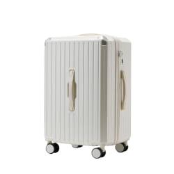 DsLkjh Reisekoffer Gepäck-Trolley-Koffer, Multifunktionaler Koffer for Damen Und Herren, Passwort-Koffer for Herren Und Damen Trolley (Color : White, Size : A) von DsLkjh