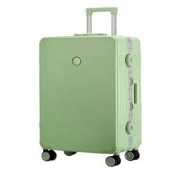 DsLkjh Reisekoffer Trolley-Koffer mit Aluminiumrahmen, leiser Universal-Rad-Passwort-Koffer for männliche und weibliche Studenten Trolley (Color : Green, Size : A) von DsLkjh