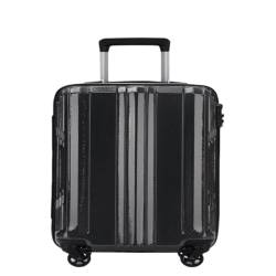 DsLkjh Reisekoffer Ultraleichter Koffer aus Polycarbonat-Aluminiumfaser, geräuschloser Universal-Rollen-Trolley-Koffer for Männer und Frauen Trolley (Color : Black, Size : A) von DsLkjh