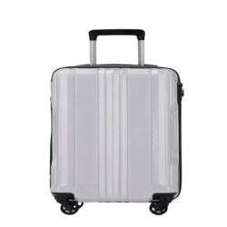 DsLkjh Reisekoffer Ultraleichter Koffer aus Polycarbonat-Aluminiumfaser, geräuschloser Universal-Rollen-Trolley-Koffer for Männer und Frauen Trolley (Color : White, Size : A) von DsLkjh