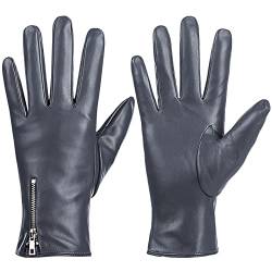 Dsane Winterhandschuhe aus Leder für Damen, Touchscreen Texting Warm Fahren Handschuhe (Grau, S) von Dsane