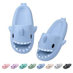 Dsaren Shark Slides Unisex Hai Hausschuhe Badelatschen Sommer Rutschfest Cloud Slides Herren Damen Soft Shark Slippers Badeschlappen Dusch Badeschuhe Strand Sandalen (40/41EU, Blau) von Dsaren