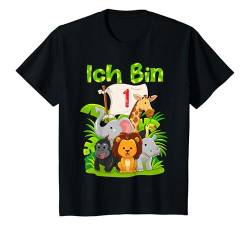 Kinder 1 Geburtstag Erster Kinder-Geburtstag Jungen Zoo Dschungel T-Shirt von Dschungel Geburtstag & Zoo-Tiere Design Shop