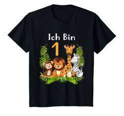 Kinder 1. Geburtstag Erster Kindergeburtstag Mädchen Dschungel T-Shirt von Dschungel Geburtstag & Zoo-Tiere Design Shop