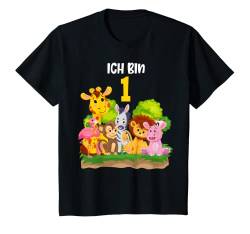 Kinder 1. Geburtstag Kindergeburtstag Erster Geburtstag Jungen Zoo T-Shirt von Dschungel Geburtstag & Zoo-Tiere Design Shop